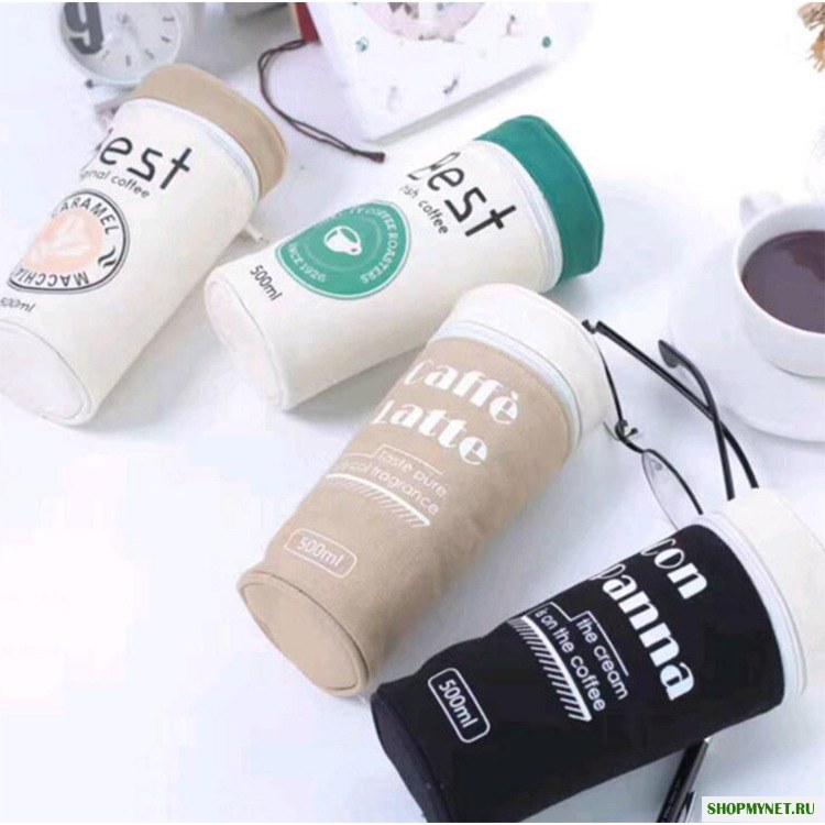 Карандаш Чехол Поставки Канцелярские товары Kawaii Coffee Cup Школа Студенческая подарочная ручка Коробка Сумки Cute Pencilcase Office Школа Набор