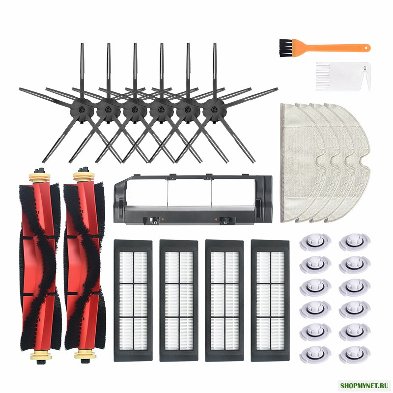 31шт замены для Xiaomi Roborock Xiaowa Пылесос Запчасти Аксессуары 6 * 5-кронштейны Боковые щетки 4 * Фильтры 2 * Основные Кисти 4 * Тряпки 12 * Водяные стерж